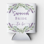 Bride lavender eucalyptus greenery name blikjeskoeler (Voorkant)