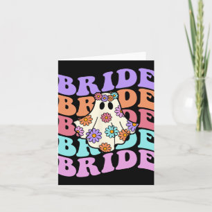 Bride Let's Go Ghouls Floral Ghost Halloween Party Kaart
