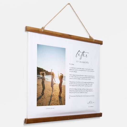 Bride Letter Gift Foto Hangend Wandkleed (Gebogen)