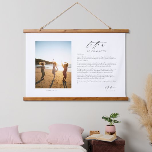 Bride Letter Gift Foto Hangend Wandkleed (Slaapkamer)