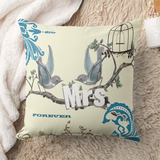 Bride Love Bird Birdcage Pillow Kussen (Deken)