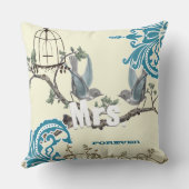 Bride Love Bird Birdcage Pillow Kussen (Achterkant)