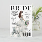 Bride Magazine Modern Bridal Shower Invitations Kaart (Staand voorkant)