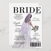 Bride Magazine Modern Bridal Shower Invitations Kaart (Voorkant / Achterkant)
