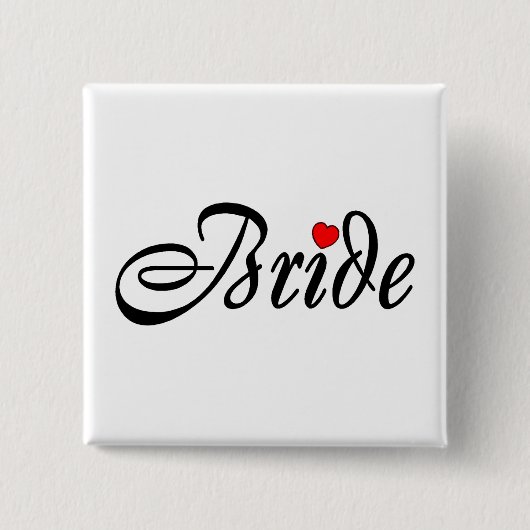 Bride (Manuscript Red Hrt) Vierkante Button 5,1 Cm (Voorkant)