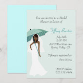 Bride met de Blauwgroen Uitnodiging van de Bridal  (Voorkant / Achterkant)