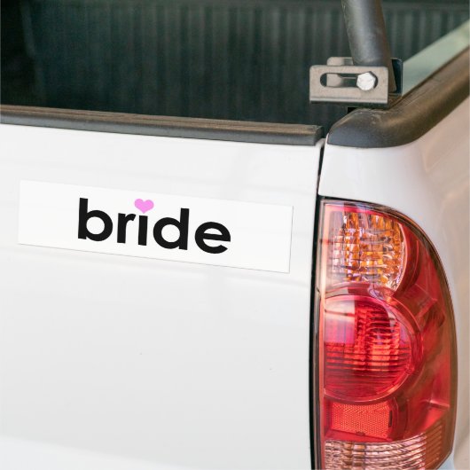 Bride met hart bumpersticker (Op Truck)