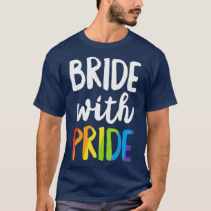 Bride met het erewoord Lesbian Bachelorette T-shirt