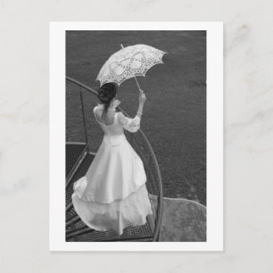 Bride met paraplu. briefkaart