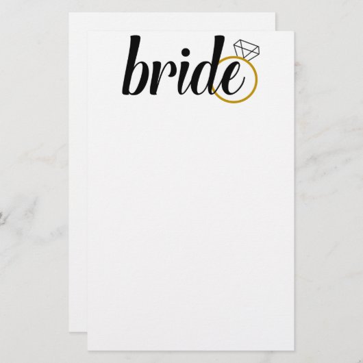 Bride met Ring Briefpapier (Voorkant / Achterkant)