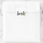 Bride met Ring Vierkante Sticker (Tas)