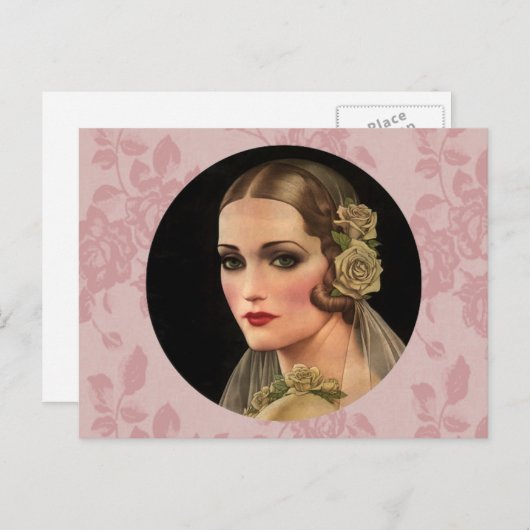 bride met Rozen Briefkaart (Voorkant / Achterkant)