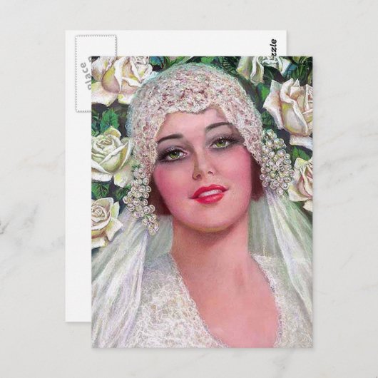  bride met Rozen Briefkaart (Voorkant / Achterkant)