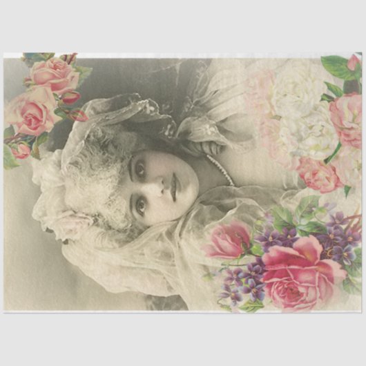  bride met Rozen Tissuepapier (Voorkant)