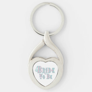 Bride met Veil, roze en Blauwgroen type Sleutelhanger