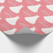 Bride met Vrijgezellenfeest roze met lange druk Cadeaupapier (Hoek)