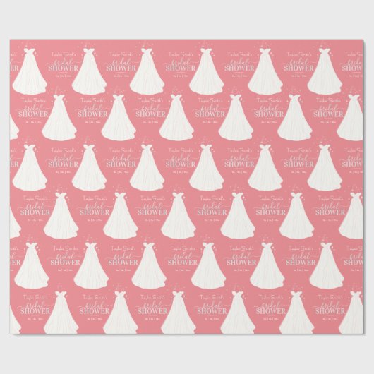 Bride met Vrijgezellenfeest roze met lange druk Cadeaupapier (Vlak)