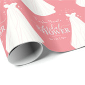 Bride met Vrijgezellenfeest roze met lange druk Cadeaupapier (Rol Hoek)