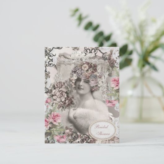  bride met Vrijgezellenfeest van juwelen en bloeme Kaart (Staand voorkant)