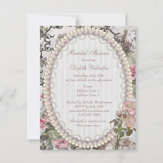 bride met Vrijgezellenfeest van juwelen en bloeme Kaart (Achterkant)