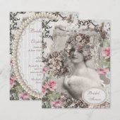 bride met Vrijgezellenfeest van juwelen en bloeme Kaart (Voorkant / Achterkant)