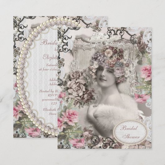 bride met Vrijgezellenfeest van juwelen en bloeme Kaart (Voorkant / Achterkant)