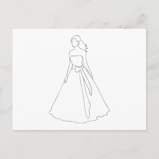 Bride met Wavy Hair Briefkaart (Voorkant)