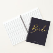 Bride Minimalist Gold Lettering nabestaandenvaardi Notitieboek (Binnen)