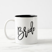 Bride Modern Chic Script in zwart Tweekleurige Koffiemok (Links)