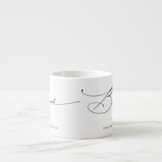 Bride Modern Elegant Script Wedding Custom Name Espresso Kop (Voorkant)