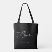 Bride Modern Elegant Script Wedding Custom Name Tote Bag (Achterkant)