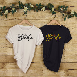 Bride-Moderne Eenvoudige Editable Bachelorette Par T-shirt