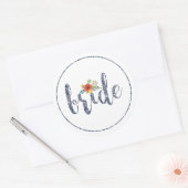 Bride, moderne typografie ronde sticker (Envelop)