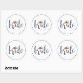 Bride, moderne typografie ronde sticker (Vel)