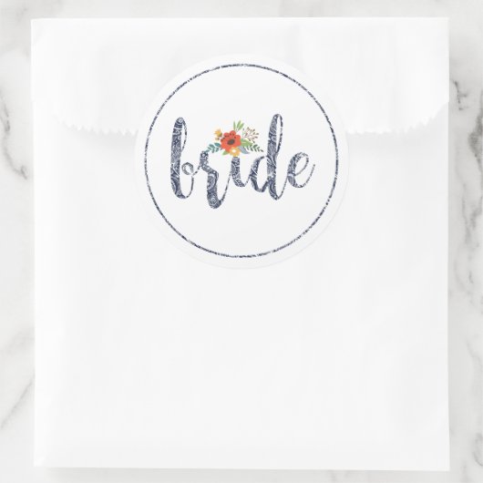 Bride, moderne typografie ronde sticker (Tas)