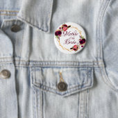 Bride moeder watergekleurde floralen woedend goud ronde button 5,7 cm (In situ)