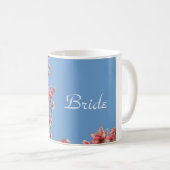 Bride Mok, roze bloesems, Tekst zegt Bride Koffiemok (Voorkant rechts)