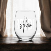 Bride Monogram Handtekening Script Wijnglas Zonder Voet