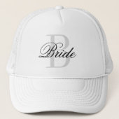 BRIDE monogram trucker hat for bruiloft party Trucker Pet (Voorkant)