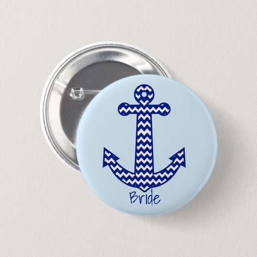 Bride Nautical Bachelorette Pin Ronde Button 5,7 Cm (Voorkant /achterkant)