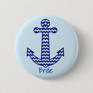 Bride Nautical Bachelorette Pin Ronde Button 5,7 Cm