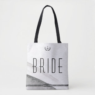 Bride Nautical Wedding Bags grijs en wit Tote Bag