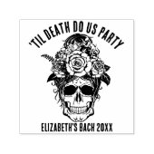 Bride of Die Bachelorette Party Custom Gothic Skul Zelfinktende Stempel (Design)