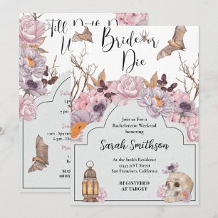 Bride of Die Halloween Bachelorette Party Kaart
