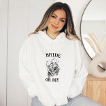 Bride of Die Til Death Do US Party gothic Wedding Hoodie<br><div class="desc">Op zoek naar de perfecte manier om je steun te shows voor je gothische bruiloft? Kijk niet verder dan ons aangepaste bruidsoverhemd! Onze hoodie is gemaakt van een zacht, comfortabel weefsel en houdt u zeker warm op die koude dagen. Niet alleen is dit hoed een geweldige manier om je liefde...</div>