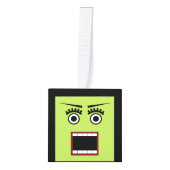 Bride of Frankenste Wooden Cube Halloween Ornament (Voorkant)