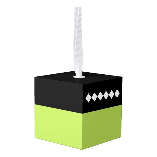 Bride of Frankenste Wooden Cube Halloween Ornament (Achter hoekig)