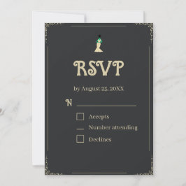 Bride of Frankenstein RSVP Card | Gothic Halloween Kaart