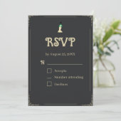 Bride of Frankenstein RSVP Card | Gothic Halloween Kaart (Staand voorkant)