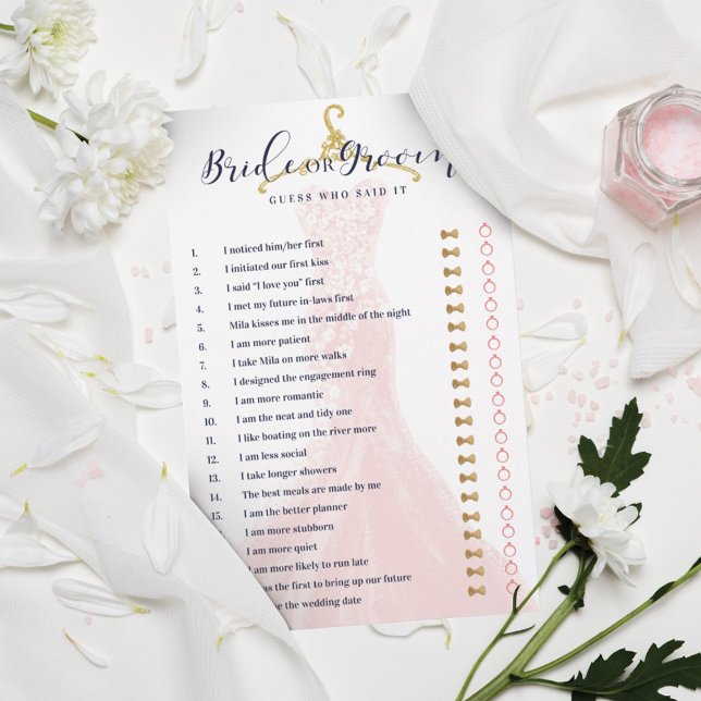 Bride of Groom Chic Pink Wedding Dress Shower (Creator heeft geüpload)